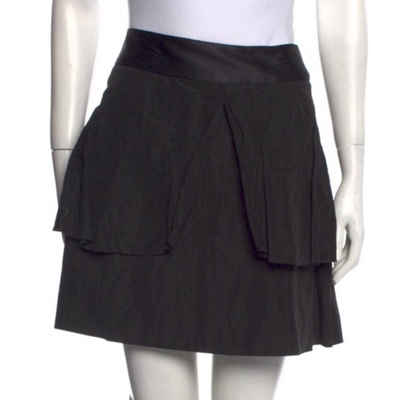 EMPORIO ARMANI RUFFLE IT UP BLACK RUFFLE MINI SKIRT - Picture 2 of 4